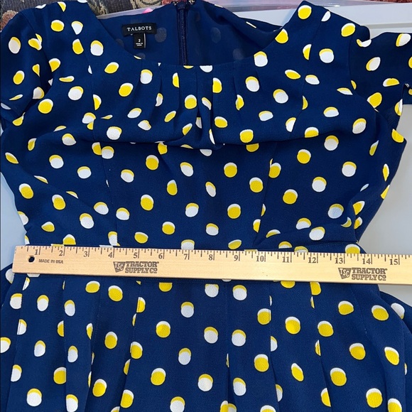 Talbots Navy Polka Dot Dress 2 - Picture 4 of 7